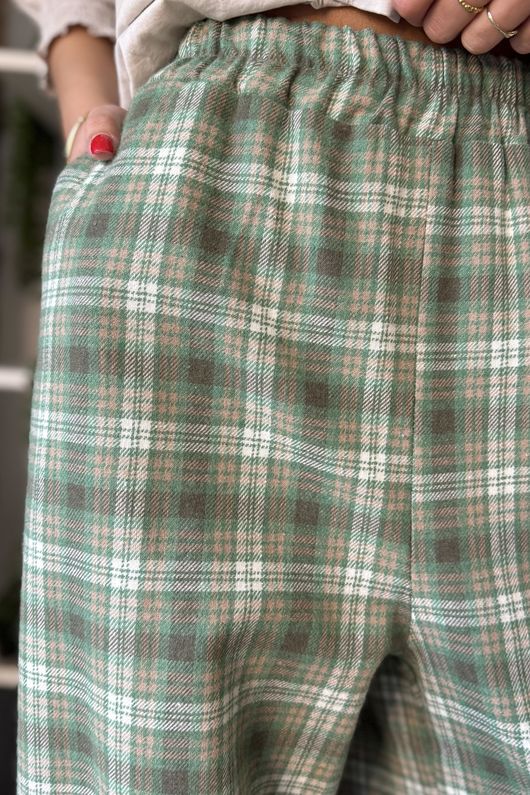 Patrick Plaid Brushed Cotton Demi Bloom Pant Meadow